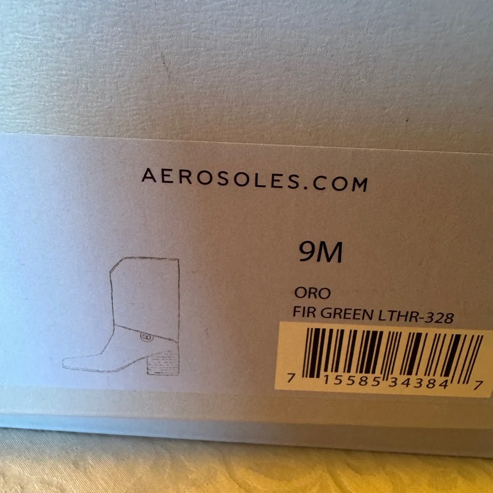 AEROSOLES Women's Dark Olive Green Heeled Boots- Style- ORO. - Picture 5 of 8